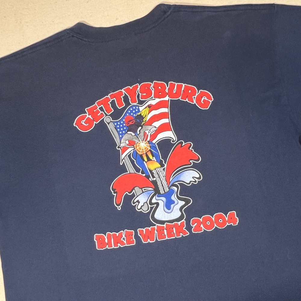 Vintage Gettysburg‎ Bike Week 2004 Graphic T-Shirt Jerzees XL Motorcycle